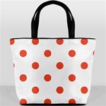 Polka Dots - Tomato Red on White Bucket Bag