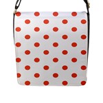 Polka Dots - Tomato Red on White Flap Closure Messenger Bag (L)