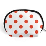 Polka Dots - Tomato Red on White Accessory Pouch (Medium)