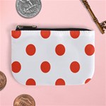 Polka Dots - Tomato Red on White Mini Coin Purse