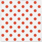 Polka Dots - Tomato Red on White Canvas 12  x 12 