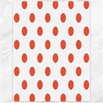 Polka Dots - Tomato Red on White Canvas 12  x 16 