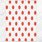 Polka Dots - Tomato Red on White Canvas 18  x 24 