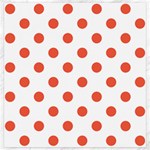 Polka Dots - Tomato Red on White Canvas 20  x 20 