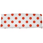 Polka Dots - Tomato Red on White Body Pillow Case (Dakimakura) (One Side)