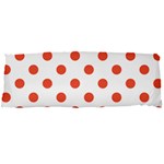 Polka Dots - Tomato Red on White Body Pillow Case Dakimakura (Two Sides)