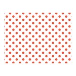 Polka Dots - Tomato Red on White Double Sided Flano Blanket (Mini)