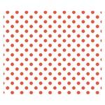 Polka Dots - Tomato Red on White Double Sided Flano Blanket (Small)