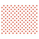 Polka Dots - Tomato Red on White Double Sided Flano Blanket (Medium)