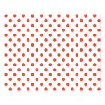 Polka Dots - Tomato Red on White Double Sided Flano Blanket (Large)
