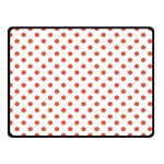 Polka Dots - Tomato Red on White Double Sided Fleece Blanket (Small) (Two Sides)