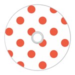 Polka Dots - Tomato Red on White CD Wall Clock