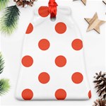 Polka Dots - Tomato Red on White Bell Ornament (Two Sides)