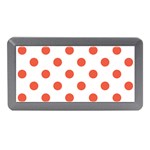 Polka Dots - Tomato Red on White Memory Card Reader (Mini)
