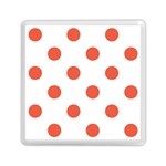 Polka Dots - Tomato Red on White Memory Card Reader with Storage (Square)