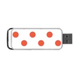 Polka Dots - Tomato Red on White Portable USB Flash (Two Sides)