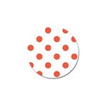 Polka Dots - Tomato Red on White Golf Ball Marker (4 pack)