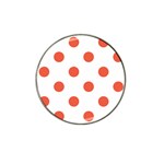 Polka Dots - Tomato Red on White Hat Clip Ball Marker