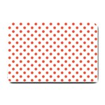 Polka Dots - Tomato Red on White Small Doormat