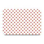 Polka Dots - Tomato Red on White Plate Mat