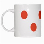 Polka Dots - Tomato Red on White White Mug