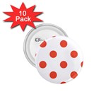 Polka Dots - Tomato Red on White 1.75  Button (10 pack)