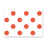 Polka Dots - Tomato Red on White Sticker A4 (10 pack)