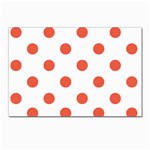 Polka Dots - Tomato Red on White Postcard 4 x 6  (Pkg of 10)