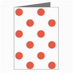 Polka Dots - Tomato Red on White Greeting Card