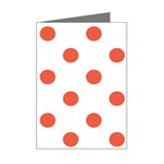 Polka Dots - Tomato Red on White Mini Greeting Card