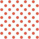 Polka Dots - Tomato Red on White ScrapBook Page 12  x 12 