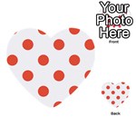 Polka Dots - Tomato Red on White Multi-purpose Cards (Heart)