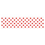 Polka Dots - Ferrari Red on White Satin Scarf (Oblong)