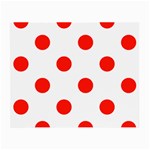 Polka Dots - Ferrari Red on White Small Glasses Cloth
