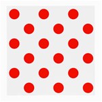 Polka Dots - Ferrari Red on White Medium Glasses Cloth