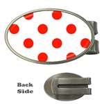 Polka Dots - Ferrari Red on White Money Clip (Oval)
