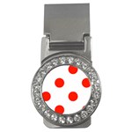 Polka Dots - Ferrari Red on White Money Clip (CZ)