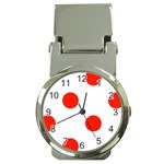 Polka Dots - Ferrari Red on White Money Clip Watch