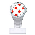 Polka Dots - Ferrari Red on White Nurses Watch