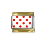 Polka Dots - Ferrari Red on White Gold Trim Italian Charm (9mm)