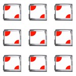 Polka Dots - Ferrari Red on White Mega Link Italian Charm (9 pack)