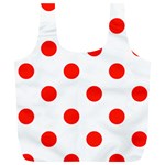 Polka Dots - Ferrari Red on White Full Print Recycle Bag (XL)