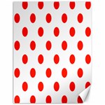 Polka Dots - Ferrari Red on White Canvas 12  x 16 