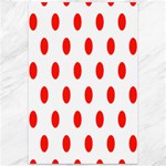 Polka Dots - Ferrari Red on White Canvas 12  x 18 