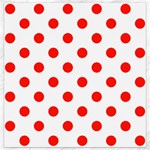 Polka Dots - Ferrari Red on White Canvas 16  x 16 