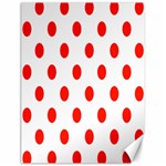 Polka Dots - Ferrari Red on White Canvas 18  x 24 