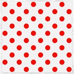 Polka Dots - Ferrari Red on White Canvas 20  x 20 