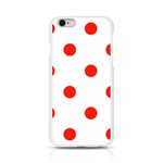 Polka Dots - Ferrari Red on White Apple iPhone 6/6S Silicone Case (Transparent)