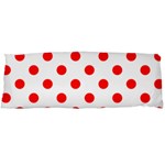 Polka Dots - Ferrari Red on White Body Pillow Case (Dakimakura) (One Side)