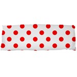 Polka Dots - Ferrari Red on White Body Pillow Case Dakimakura (Two Sides)